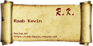 Raab Kevin névjegykártya